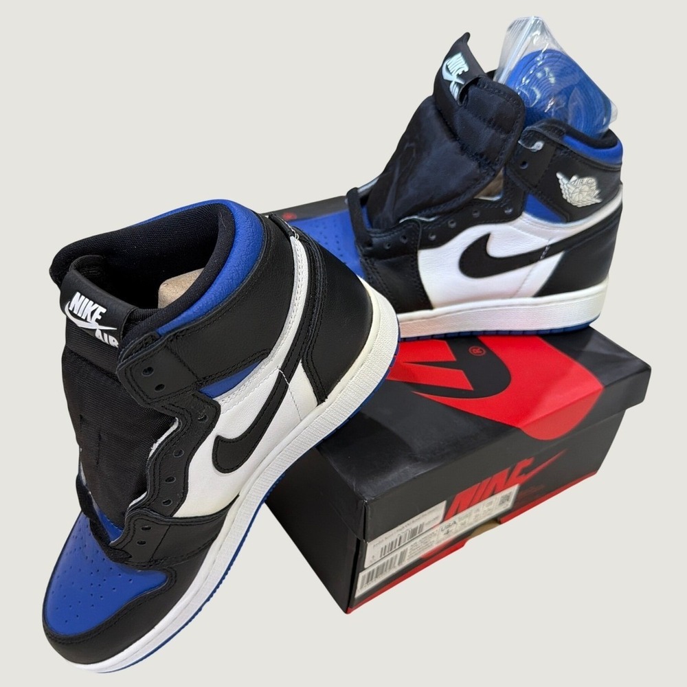Jordan 1 Retro High OG Royal Toe 2020 Black White Game Royal 575441-041 4Y